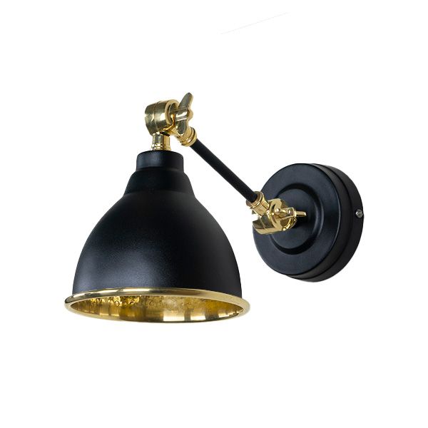 From The Anvil - Hammered Brass Brindley Wall Light - Elan Black
