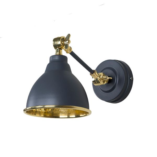 From The Anvil - Hammered Brass Brindley Wall Light - Soot