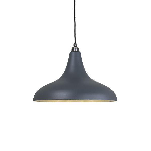 From The Anvil - Smooth Brass Frankley Pendant - Soot