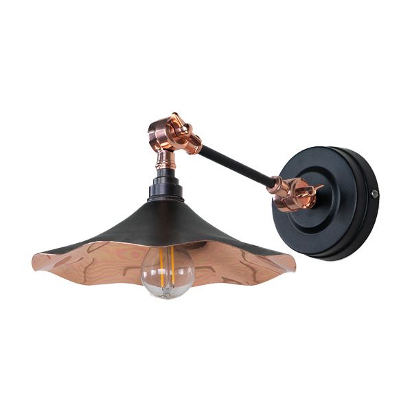 From The Anvil - Smooth Copper Flora Wall Light - Elan Black