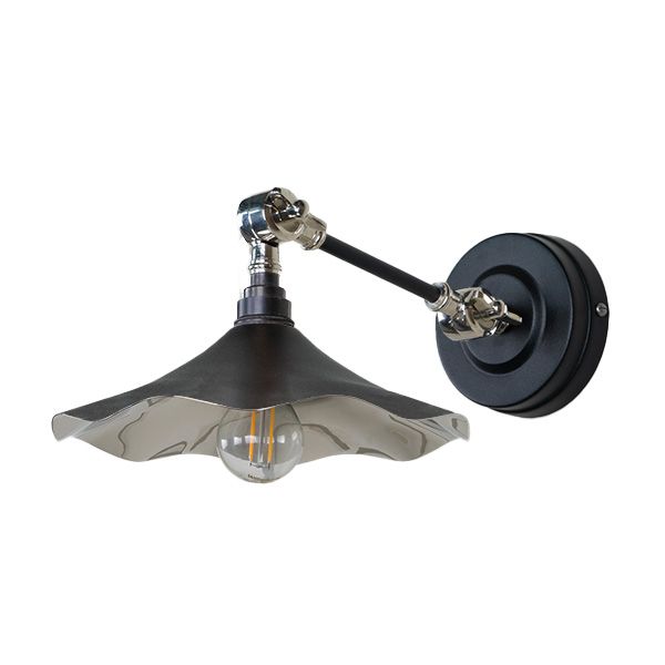 From The Anvil - Smooth Nickel Flora Wall Light - Elan Black