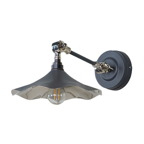 From The Anvil - Smooth Nickel Flora Wall Light - Slate