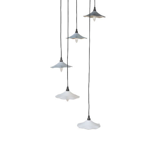 From The Anvil - Smooth Nickel Flora Cluster Pendant - Birch