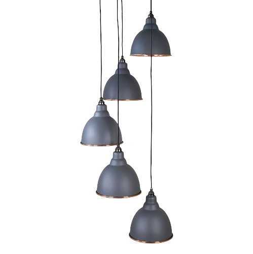 From The Anvil - Smooth Copper Brindley Cluster Pendant - Slate