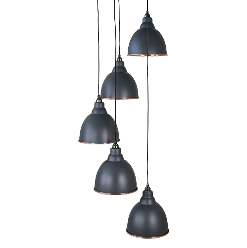 From The Anvil - Smooth Copper Brindley Cluster Pendant - Soot