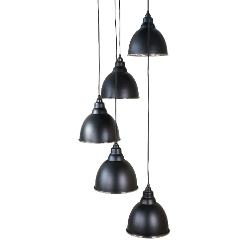 From The Anvil - Smooth Nickel Brindley Cluster Pendant - Elan Black