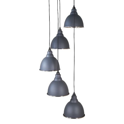 From The Anvil - Smooth Nickel Brindley Cluster Pendant - Slate