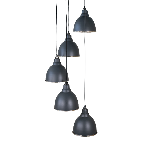 From The Anvil - Smooth Nickel Brindley Cluster Pendant - Soot