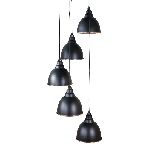 From The Anvil - Hammered Copper Brindley Cluster Pendant - Elan Black