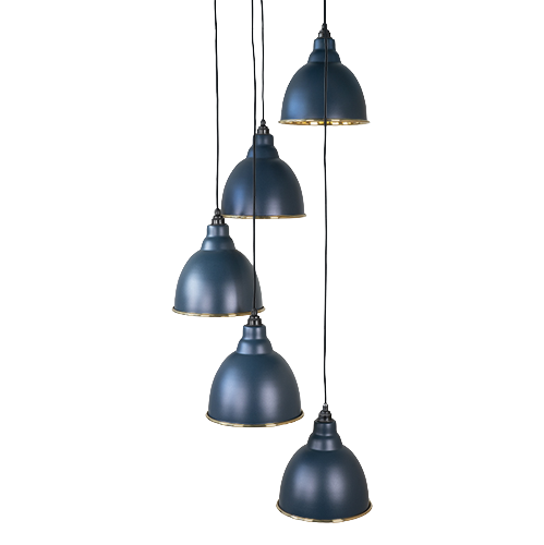 From The Anvil - Hammered Brass Brindley Cluster Pendant - Dusk