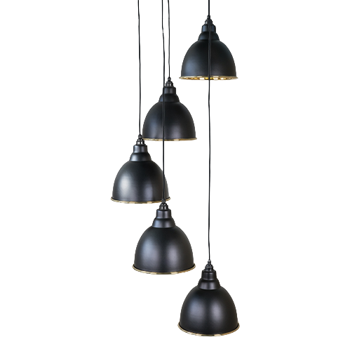 From The Anvil - Hammered Brass Brindley Cluster Pendant - Elan Black