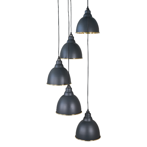 From The Anvil - Hammered Brass Brindley Cluster Pendant - Soot