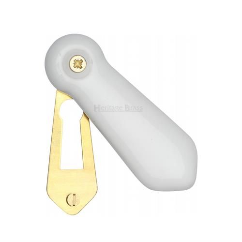 M.Marcus - Heritage Brass Standard Plain White Covered Escutcheon - Porcelain 