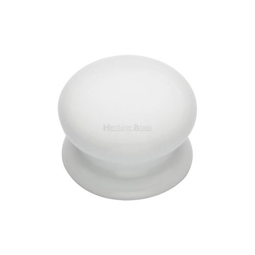 M.Marcus Heritage Brass White Porcelain Cupboard Knob