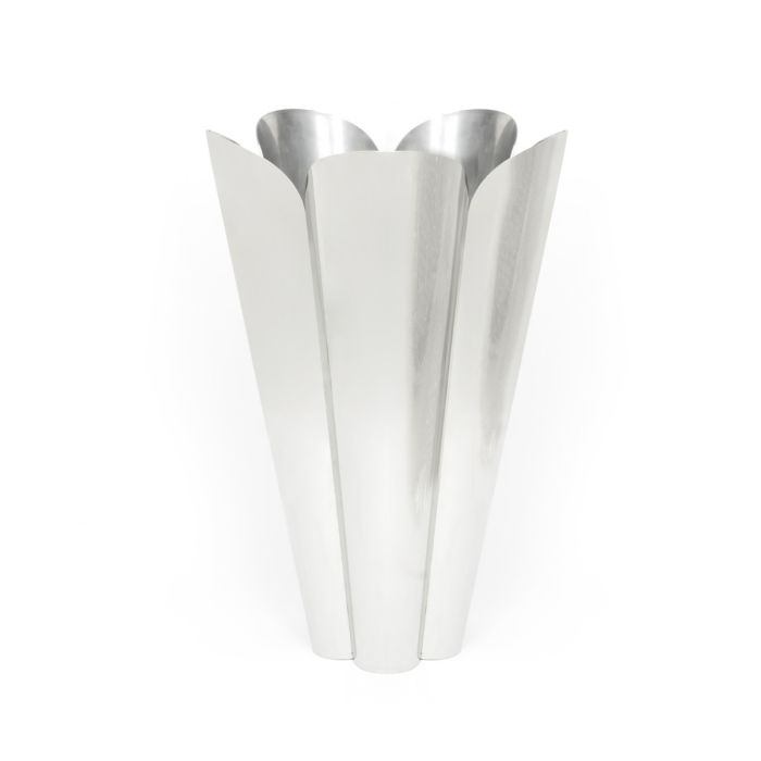 From The Anvil Polished Stainless Steel Flora Plant Pot with Drainage Holes