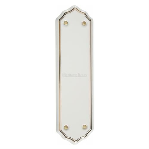 M.Marcus Heritage Brass Gold Line Porcelain Shaped Finger Plate