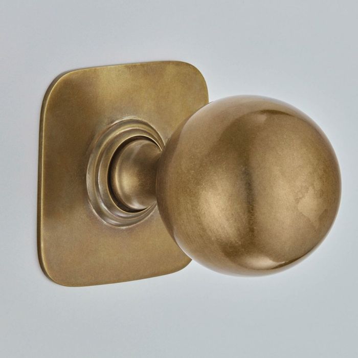 Croft Hardware Ball Centre Door Knob on Square Rose 