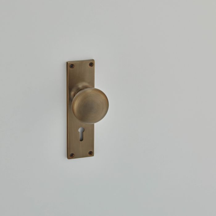 Croft Hardware Cushion Door Knob on Backplate - Pair