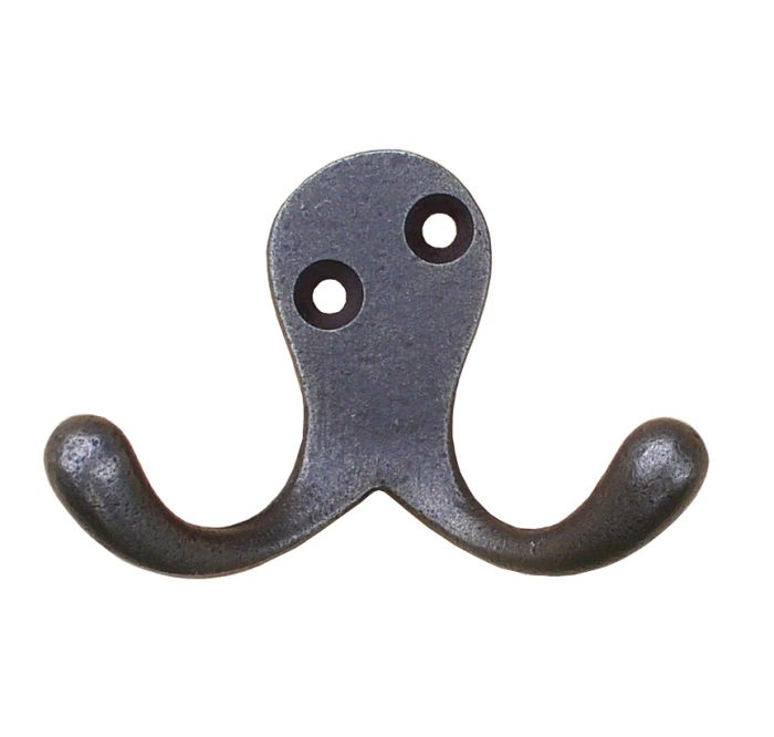 Cottingham - Double Robe Hook - Antique Iron