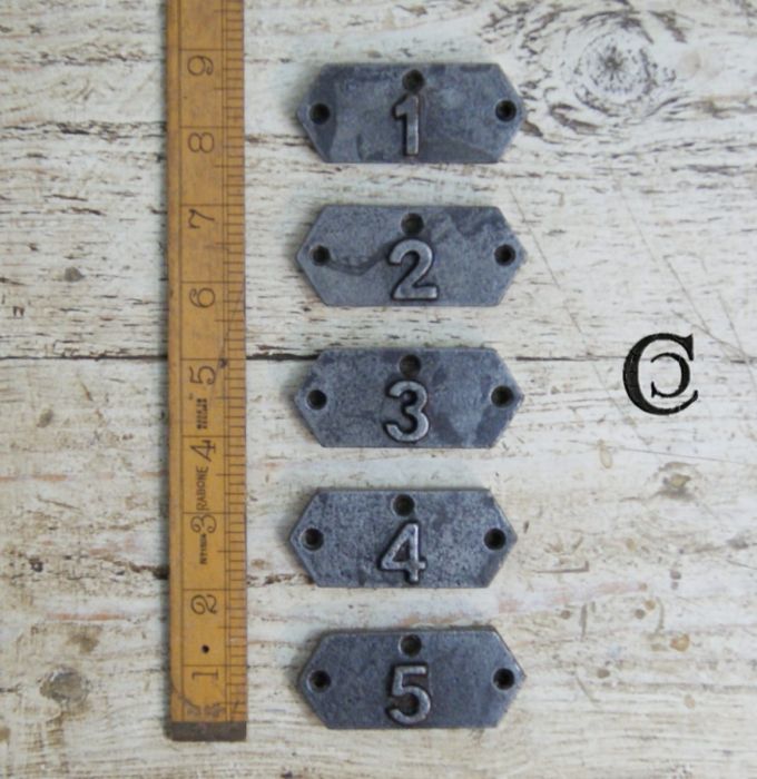 Cottingham Numeral Plaques for Wire Hat and Coat Hook
