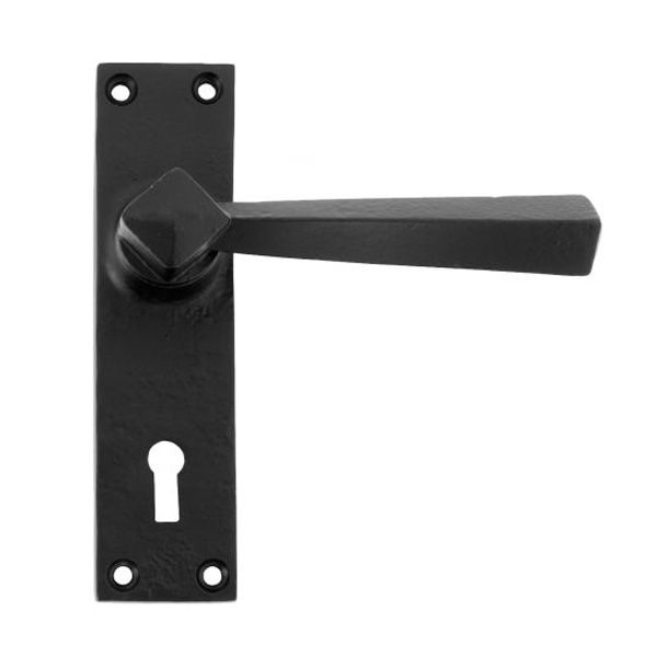 From The Anvil Straight Door Handle on Backplate - Pair
