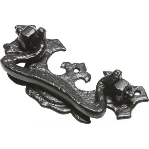 Kirkpatrick Ornate Plate Handle - Black Antique - 171mm