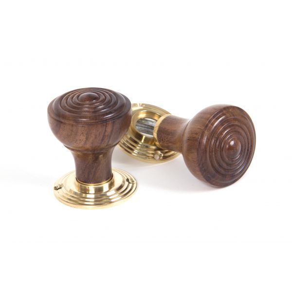 From The Anvil - Wenlock Ringed Mortice/Rim Door Knob - Rosewood - Pair