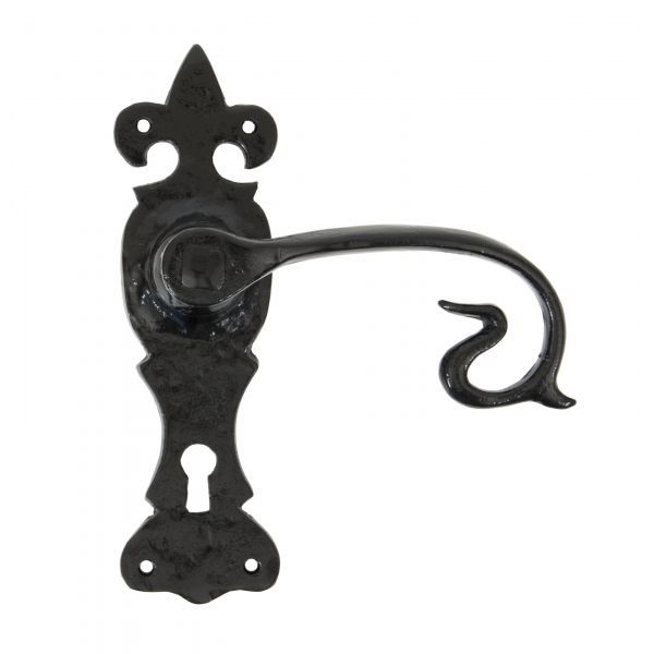 From The Anvil Wenlock Curly Tail Door Handle on Backplate - Pair