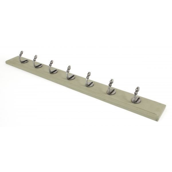 From The Anvil - Staple Coat Hook Rack - Natural Smooth & Olive Green