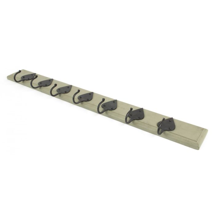 From The Anvil - Cottage Coat Hook Rack - Beeswax & Olive Green
