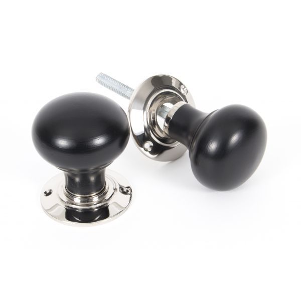 From The Anvil Ebony Wood Bun Mortice/Rim Door Knob - Pair