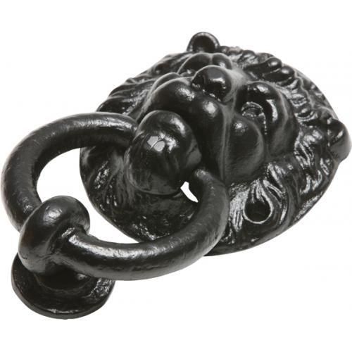 Kirkpatrick Lion Head Door Knocker - Black Antique