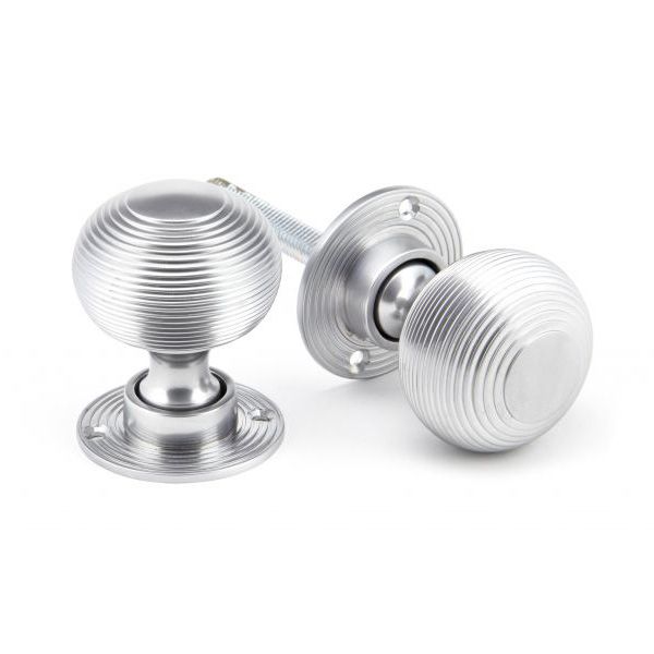 From The Anvil Solid Brass Beehive Mortice/Rim Door Knob - Pair
