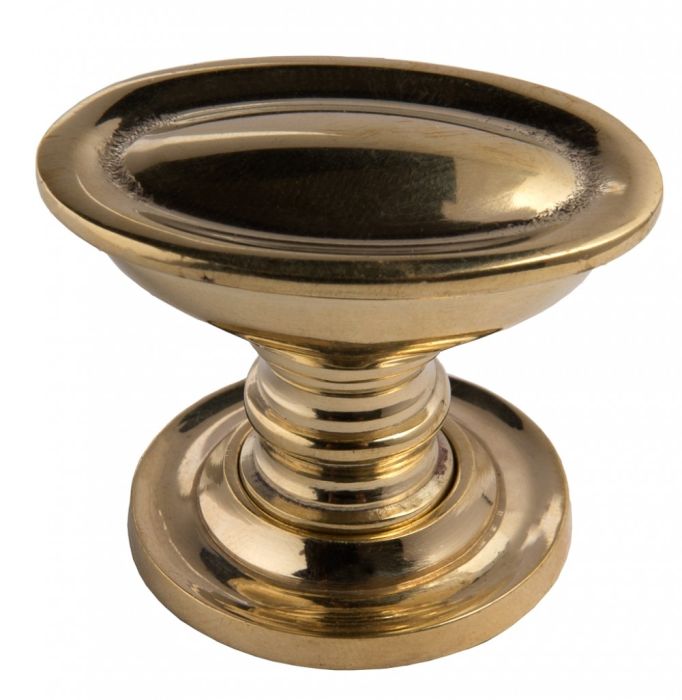 Cardea - Cavendish Scolloped Oval Knob - Unlacquered Brass