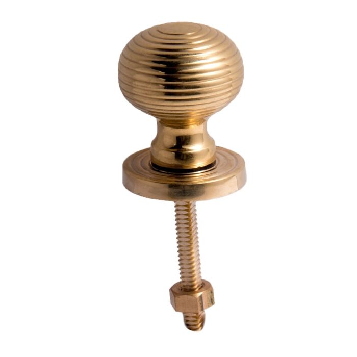 Cardea - Cavendish Reeded Shutter Knob - Unlacquered Brass