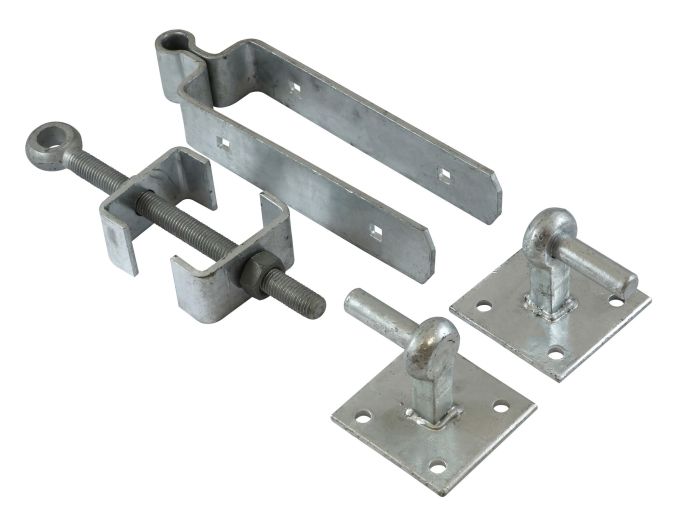 Timco - Adjustable Fieldgate Hinge Set With Hook Plates - Galvanised - 600mm
