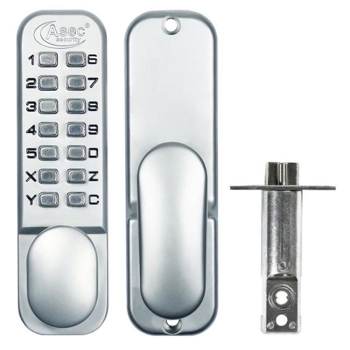 More - Asec Digital Mechanical Code Lock - Silver