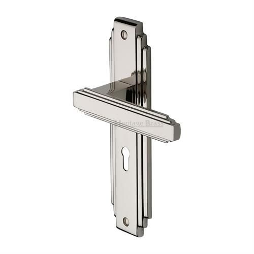 M.Marcus Heritage Brass Astoria Door Handle on Backplate - Pair