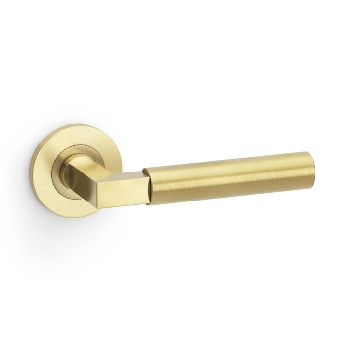 Alexander and Wilks Hurricane Plain Door Handle on Rose - Pair