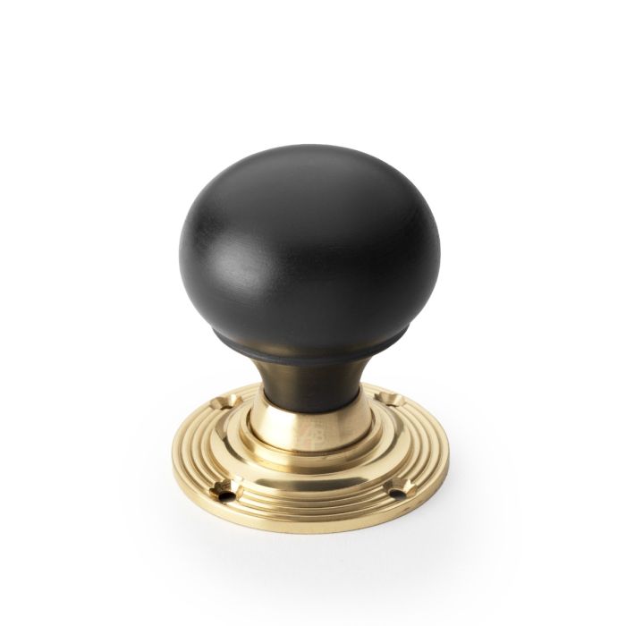 Ebony Bun Mortice/Rim Door Knob - Pair