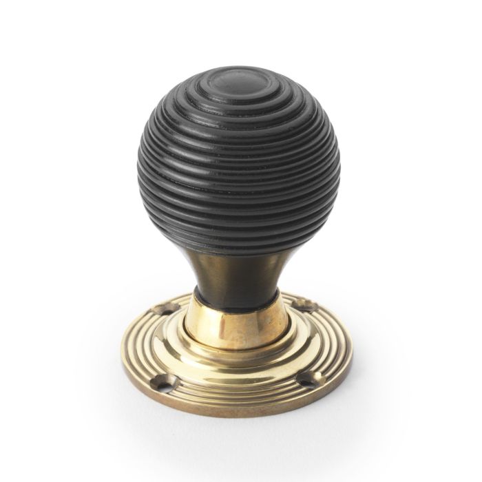 Ebonised Beehive Mortice/Rim Door Knob - Pair