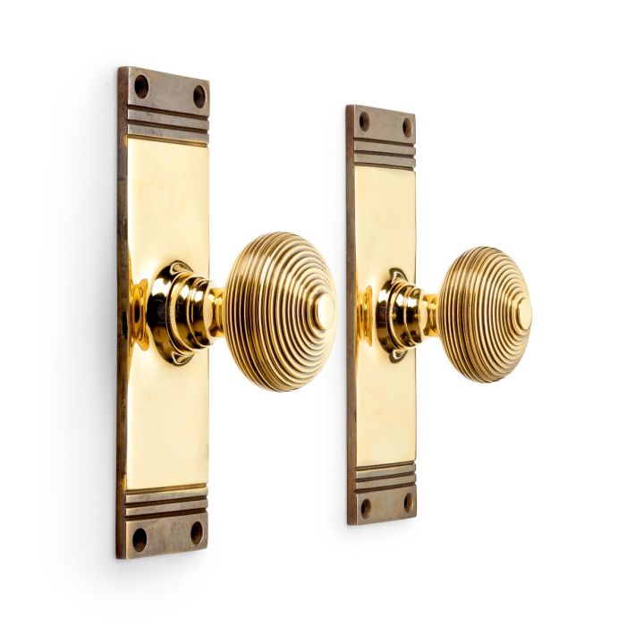 Beehive Door Knob on Backplate - Pair