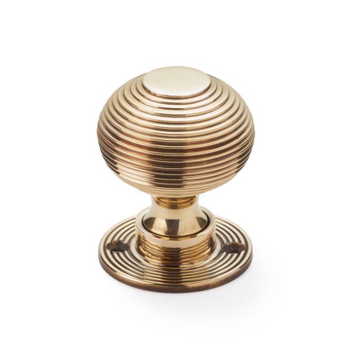 Solid Brass Beehive Mortice/Rim Door Knob - Pair