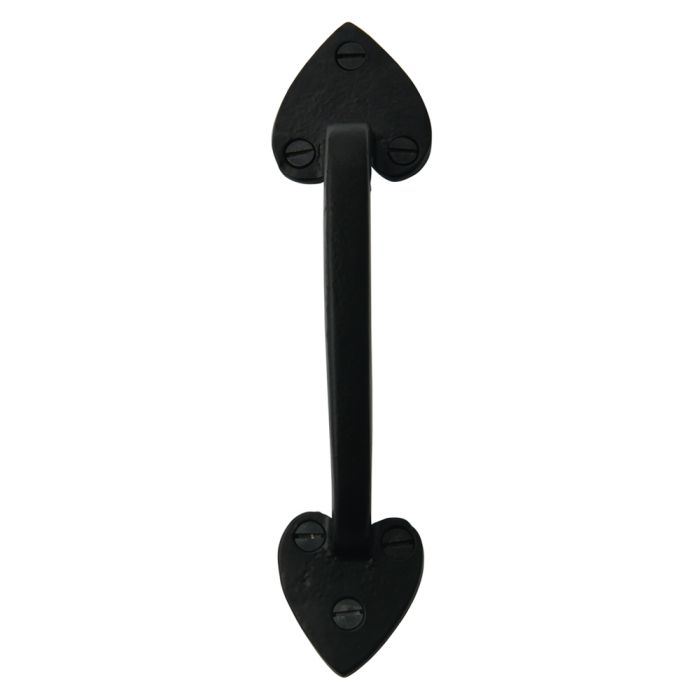 Cardea - Gothic Door Pull Handle - Black Iron - Length 203mm