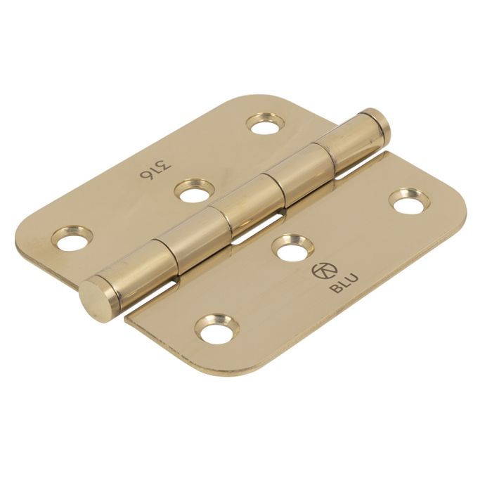 Blu Performance 316 Satin Stainless Steel Radius End Slim Knuckle Window Hinge 