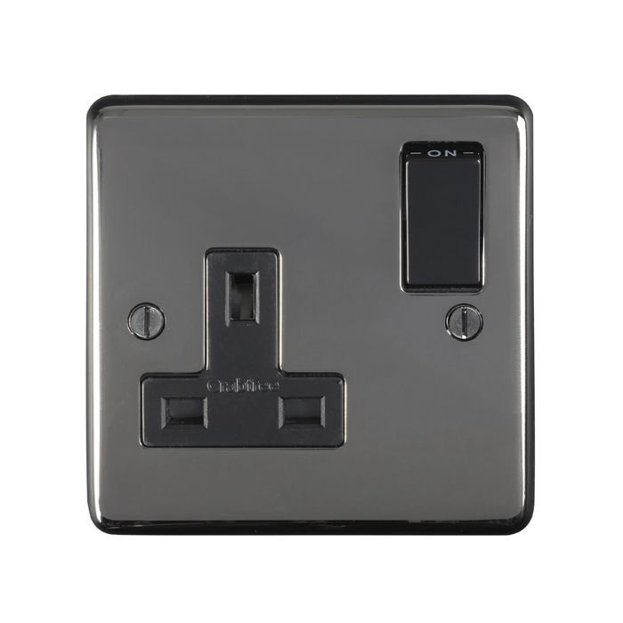 Eurolite - Stainless 1 Gang Socket - Black Nickel