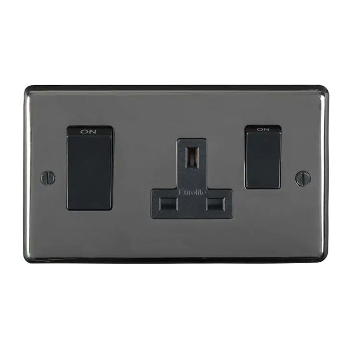 Eurolite - Stainless 45Amp Switch with Socket - Black Nickel