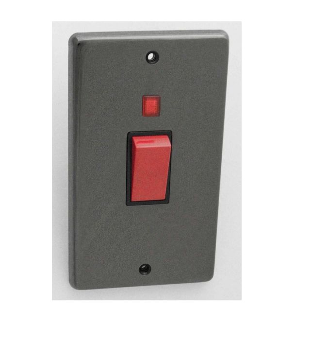 Eurolite - Stainless 45Amp Switch with Neon Indicator - Black Nickel