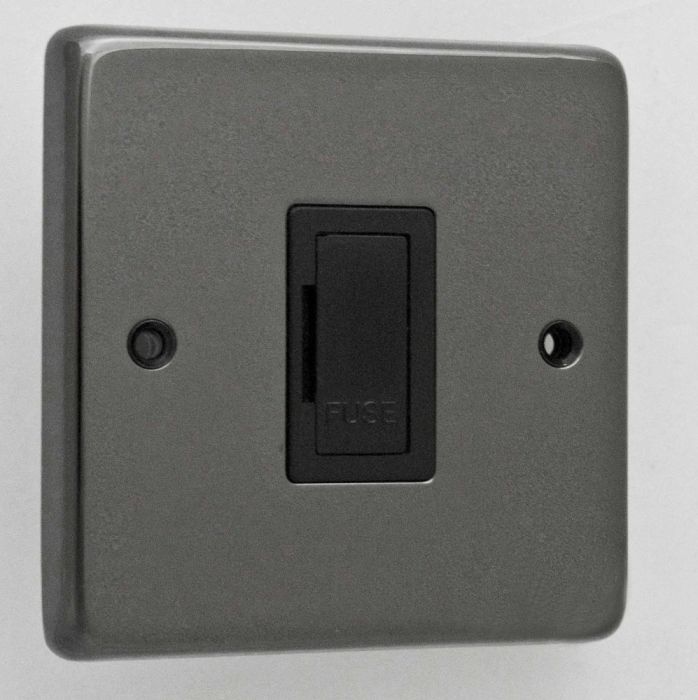 Eurolite - Stainless 13 Amp Unswitched Fuse Spur - Black Nickel