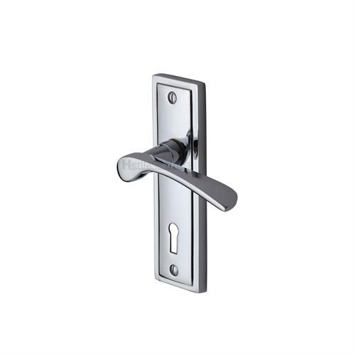 M.Marcus Heritage Brass Boston Door Handle on Backplate - Pair